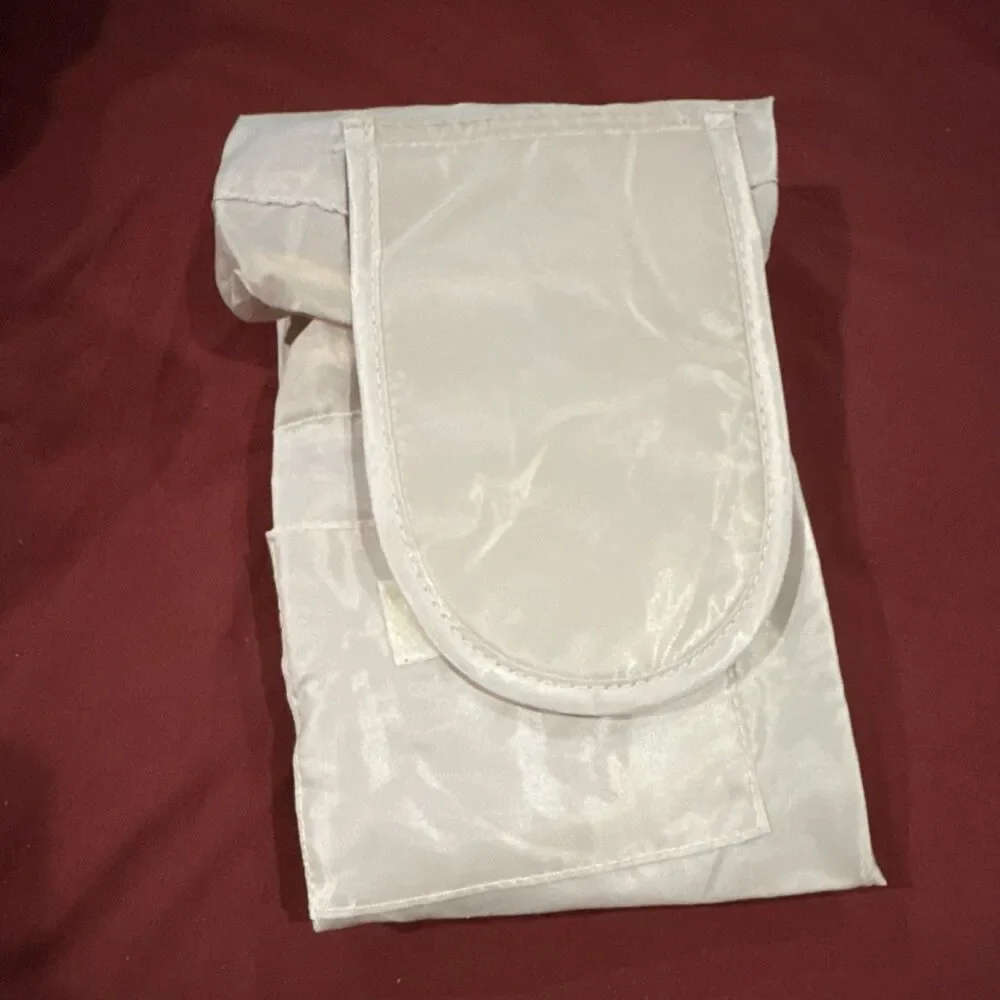 Beige Satin Drawstring makeup Bag,